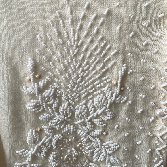 Vintage Wool Beaded cardigan, size M - Picture 5 of 14